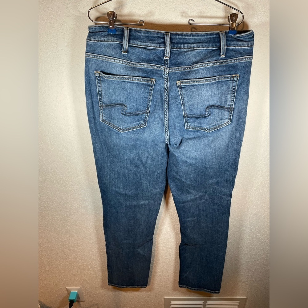 Silver Jeans Avery Blue Straight Leg Women's Jeans - Picture 7 of 9